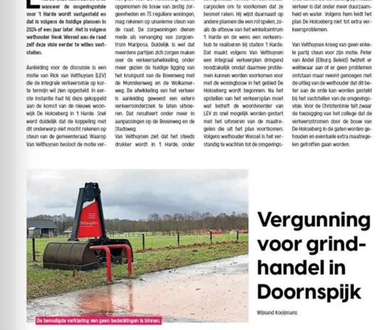 Discussie rond integraal verkeersplan ‘t Harde