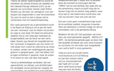 Column LEV in de Huis-aan-Huis van deze week